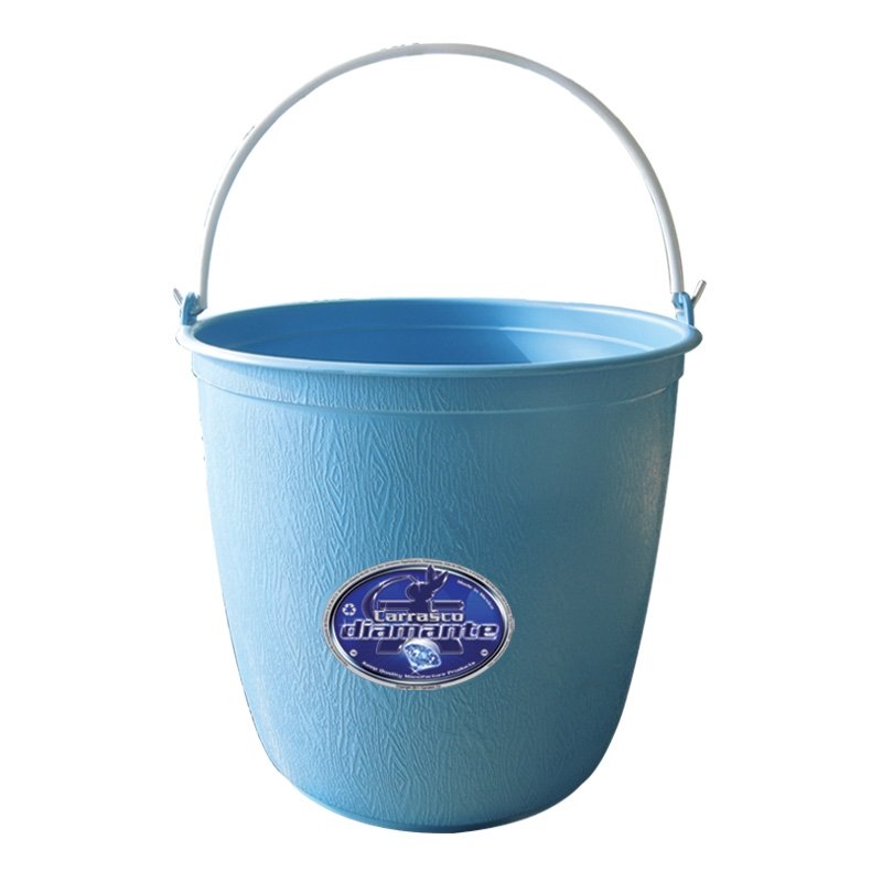 Cubeta de plástico barrilito azul de 12 litros